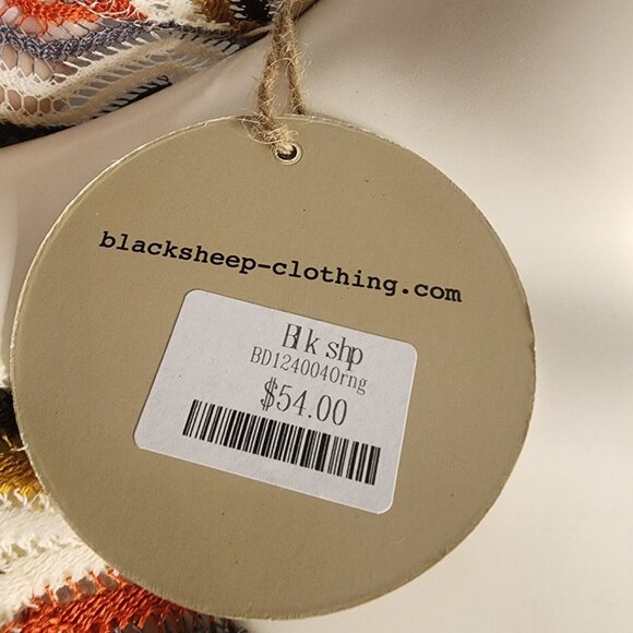 NWT BLACK SHEEP Red White Long Sleeve Fringe Knit Dress Womens Size M Medium - Picture 7 of 8